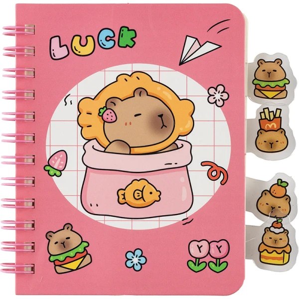 NOTEBOOK 8.7X11.3 cm 64 SHEETS CAPYBARA - 4 DESIGNS