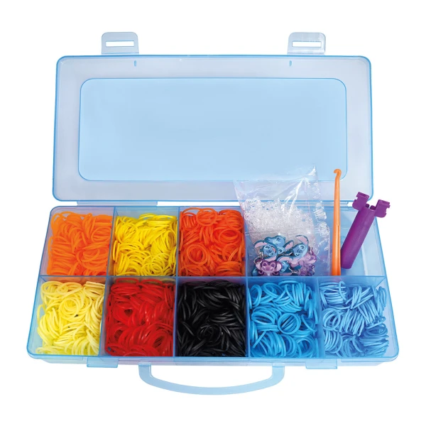 PLEXI-FLEXI STITCH CASE WITH 2400 LOOMS & 12 CHARMS - 2 COLOURS