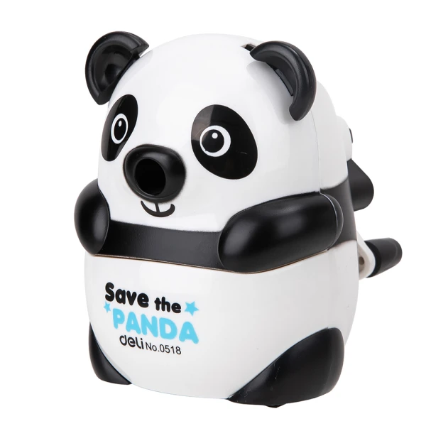 DELI DESKTOP PLASTIC SHARPENER 8mm PANDA - WHITE