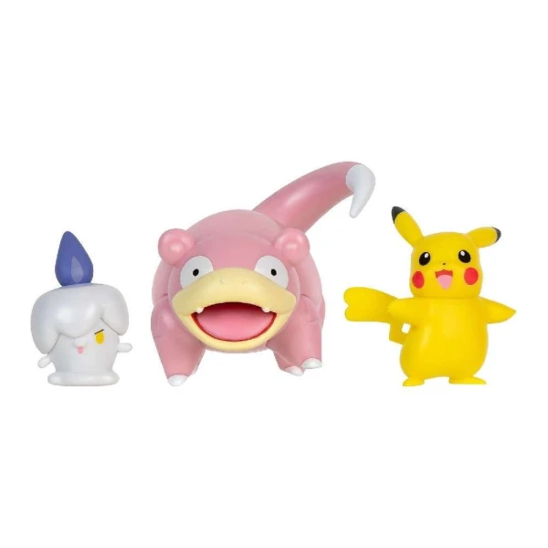 POKEMON FIGURE 3-PACK W18 PIKACHU FEMALE, LITWICK, SLOWPOKE