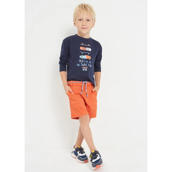 MAYORAL BERMUDA PANTS CORD BELT ORANGE