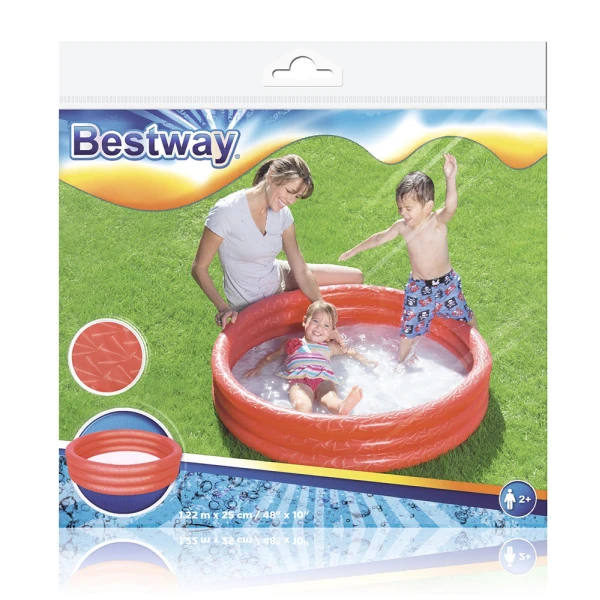 BESTWAY KIDS POOL 122X25 cm MONOCHROME RED