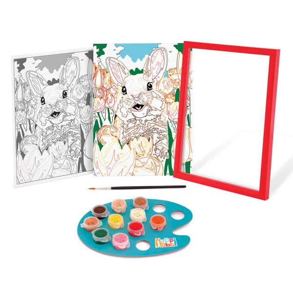 HAPPIHOBBI PAINT & FRAME BY NUMBERS CHEERFUL BUNNY ΓΙΑ 8+ ΧΡΟΝΩΝ