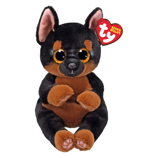 TY BEANIE BELLIES FLUFFY 15 cm DOG BLACK/BROWN
