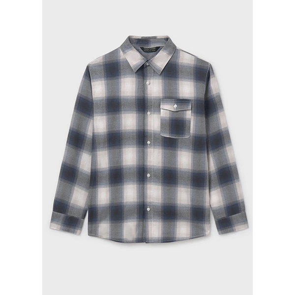 MAYORAL SHIRT PLAID FLANNEL GREY 
