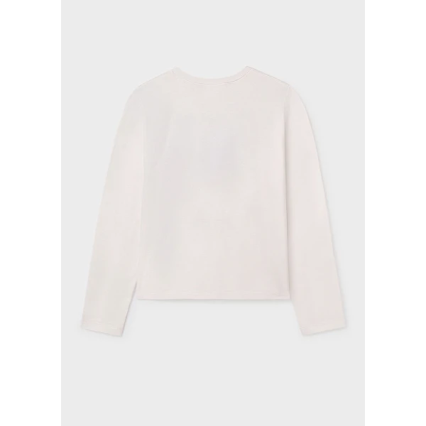 MAYORAL LONG-SLEEVE T-SHIRT EMBROIDERED CREAM-BLACK