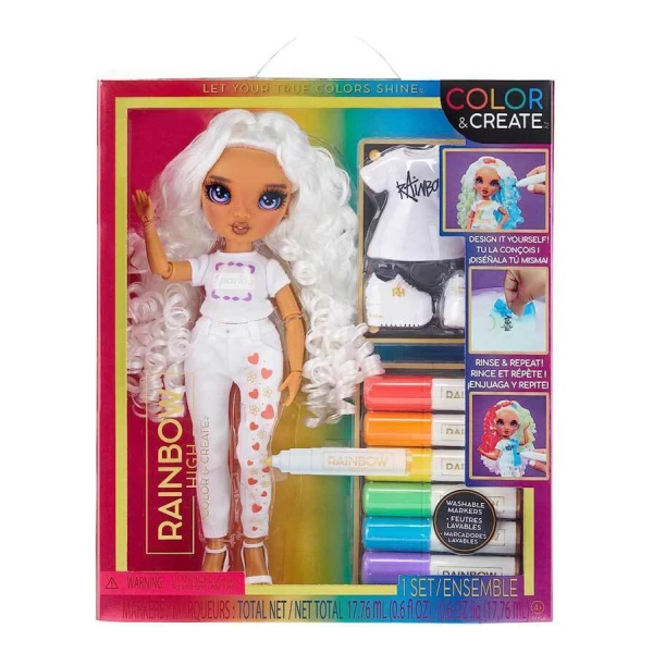 RAINBOW HIGH DOLL SET PAINTING PURPLE EYES