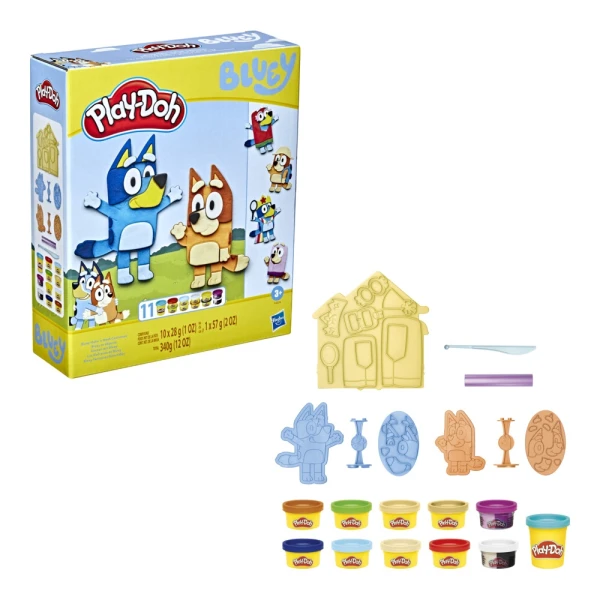 PLAY-DOH SET BLUEY MAKE AND MASH COSTUMES