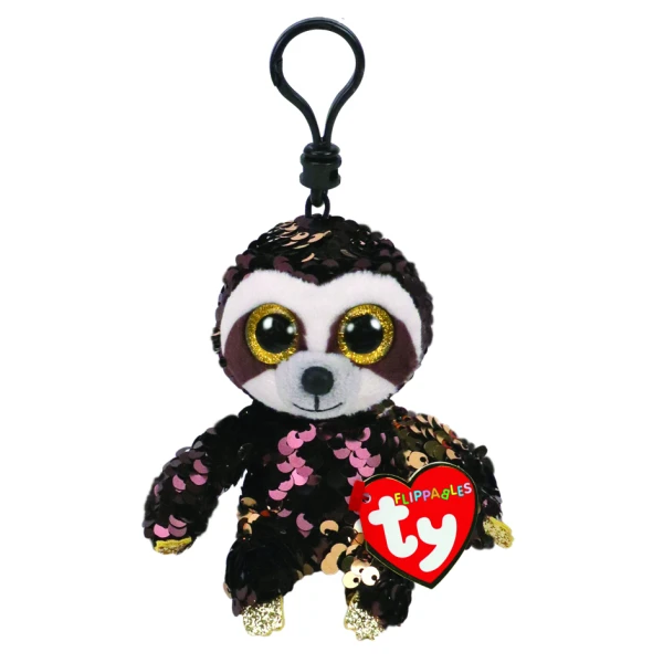 TY BEANIE BOOS PLUSH SEQUIN WITH CLIP SLOTH 8.5 cm