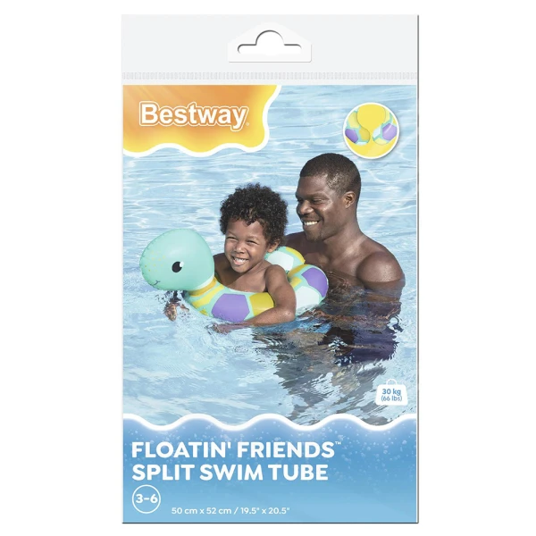 BESTWAY FLOATING FRIENDS SPLIT SWIM TUBE - TURTLE