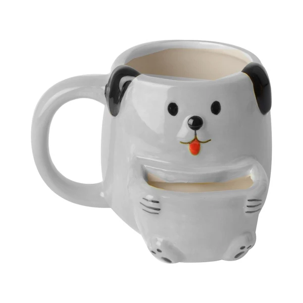 CERAMIC MUG 475ml KAZURA DOG WITH COOKIE HOLDER