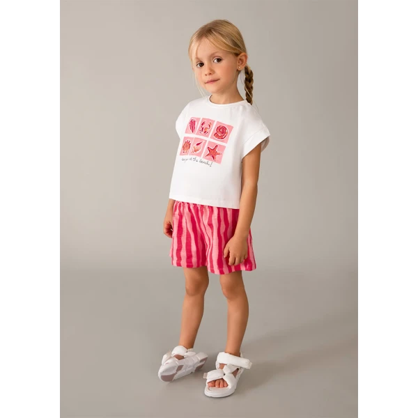 MAYORAL SET SHORTS FLEECE PEACH 