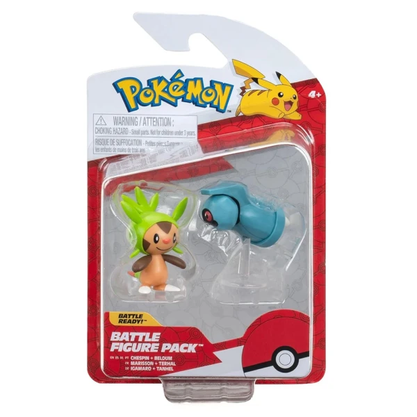 POKEMON W16 FIGURES CHESPIN AND BELDUM