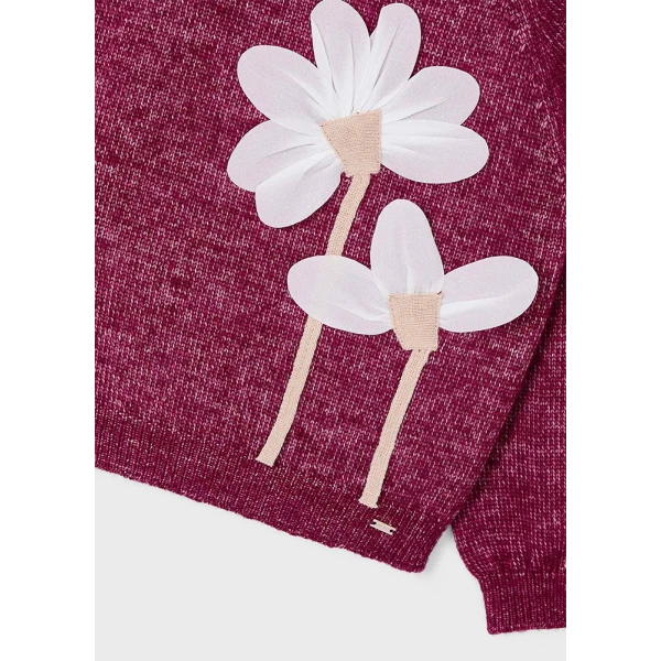 MAYORAL JERSEY FLOWERS APPLIQUE CHERRY MIX