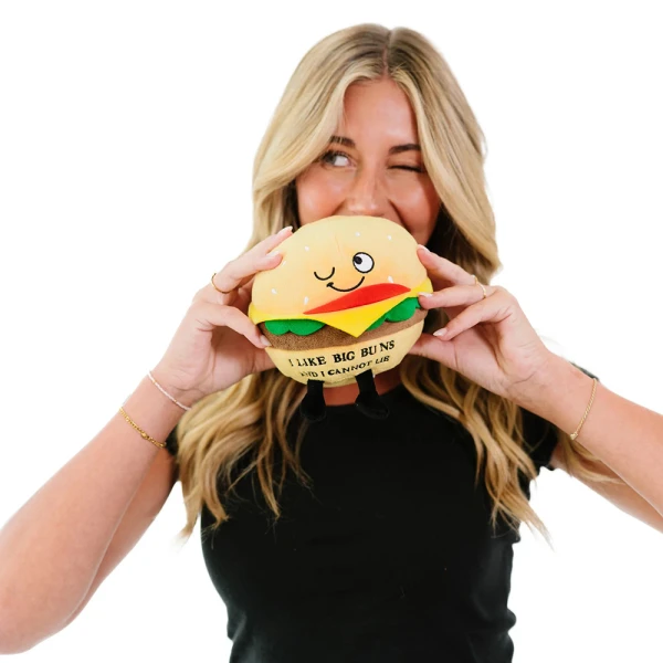 PUNCHKINS PLUSH HAMBURGER - I LIKE BIG BUNS & I CANNOT LIE