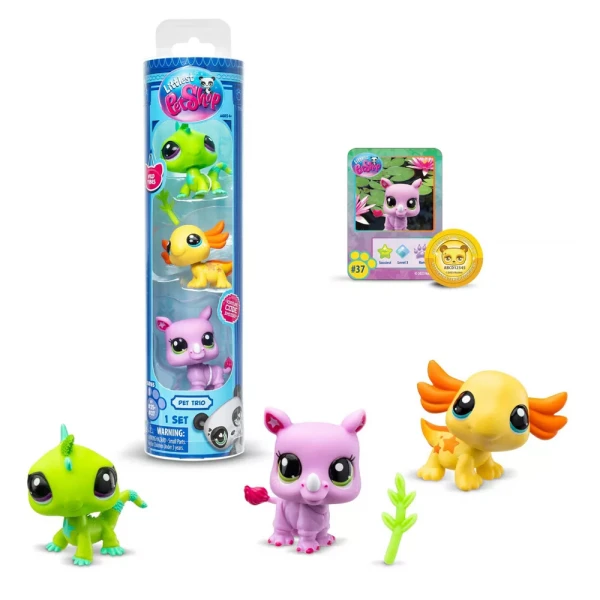 LITTLEST PETSHOP FIGURES 3 pcs. IN TUBE W1 - WILD VIBES