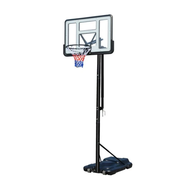 BASKETBALL STAND WITH ACRYLIC BACKBOARD 110X75 cm & BASE WITH HEIGHT 305 cm WITH ADJUSTABLE SCREW