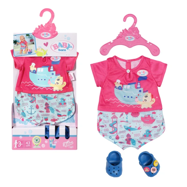 ZAPF CREATION BABY BORN ΠΥΤΖΑΜΑ & ΠΑΠΟΥΤΣΑΚΙΑ 43 cm