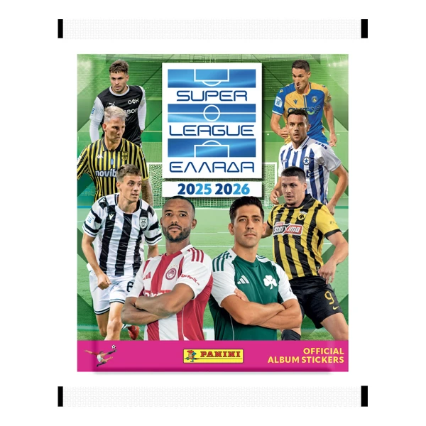 PANINI SUPERLEAGUE 2026 ΦΑΚΕΛΑΚΙ ΜΕ 6 ΑΥΤΟΚΟΛΛΗΤΑ
