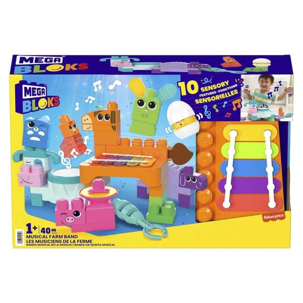 MEGA BLOKS SENSORY LINE - MUSICAL FARM BAND 40 pcs