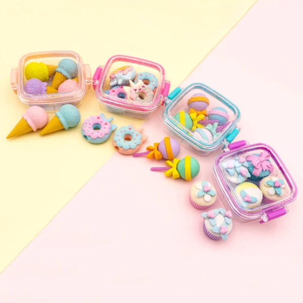 FANCY ERASER SET DELICIOUS DESSERTS - 4 DESIGNS