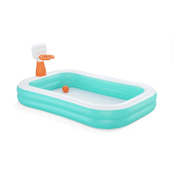 BESTWAY POOL WITH BASKETBALL HOOP 251Χ168Χ102 cm DUNK N\' SPLASH