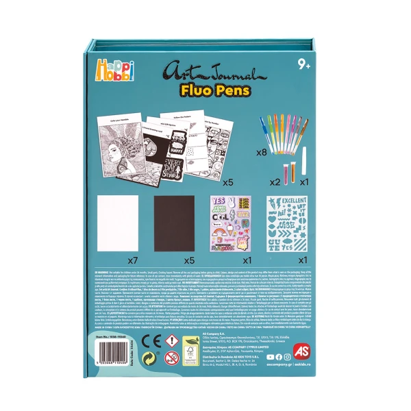 HAPPIHOBBI ART JOURNAL FLUO ΣΤΥΛΟ ΓΙΑ 9+ ΧΡΟΝΩΝ