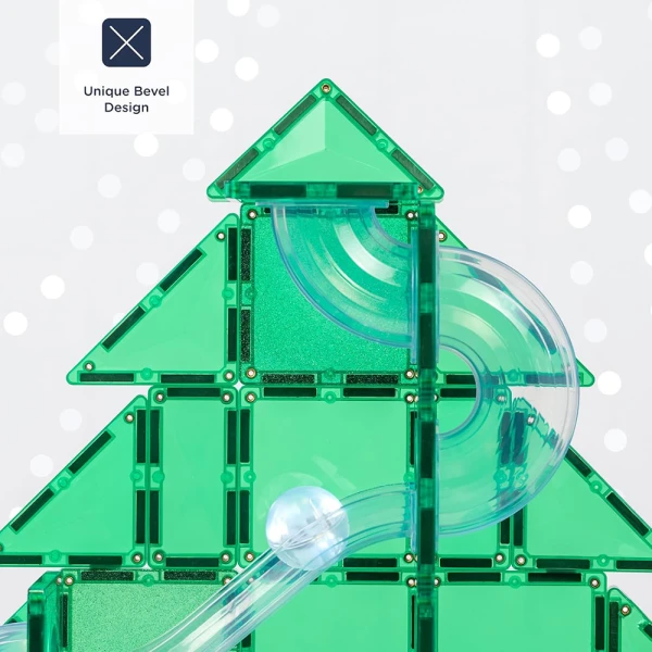 CONNETIX MAGNETIC TILES SPECIAL EDITION CHRISTMAS TREE BALL RUN 71pcs