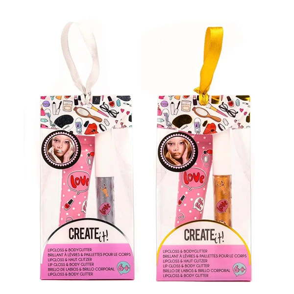 CREATE IT LIP GLOSS AND BODY GLITTER GOLD & SILVER - 2 COLOURS