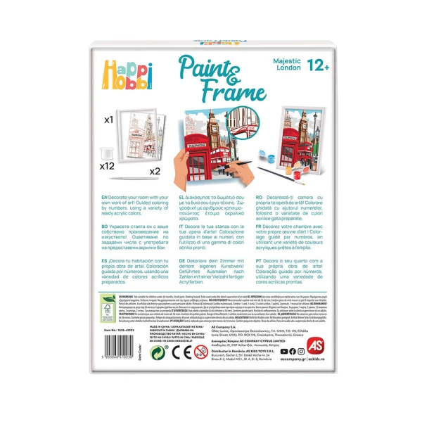 HAPPIHOBBI PAINT & FRAME BY NUMBERS MAJESTIC LONDON FOR 12+ YEARS