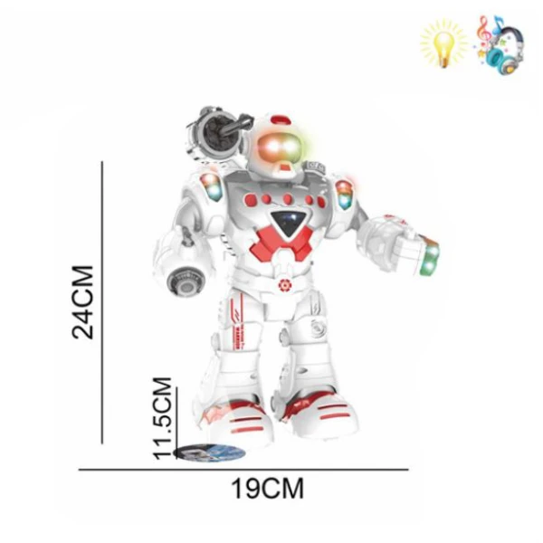 ROBOT WITH LIGHTS AND SOUNDS - WHITE-RED