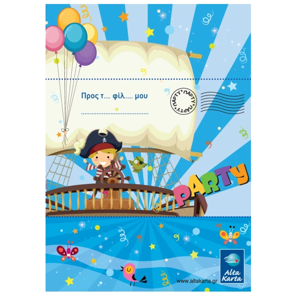 PARTY INVITATIONS WITH STICKERS - SEVERAL  DESIGNS