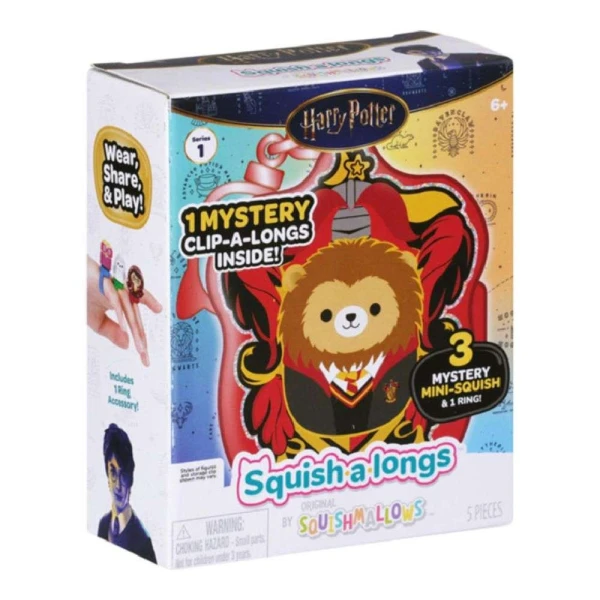 SQUISH-A-LONGS HARRY POTTER SURPRISE KEYCHAIN WITH 8-PLACE CASE 8 WITH 3 FIGURES