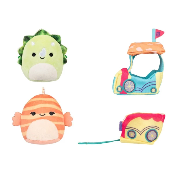 MICROMALLOWS - PLAY SET OF 4 PLUSH TOYS 6cm SQUISHMALLOWS & ACCESSORIES - TICKET TO RIDE