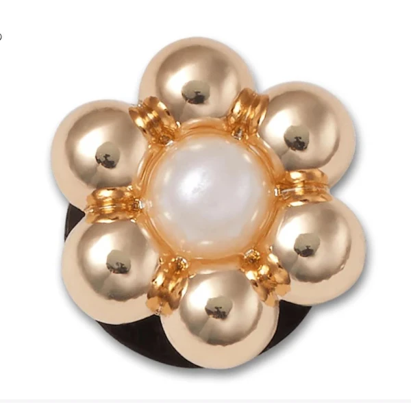 CROCS CHARM UNIQUE GOLD AND PEARL TINY FLOWER
