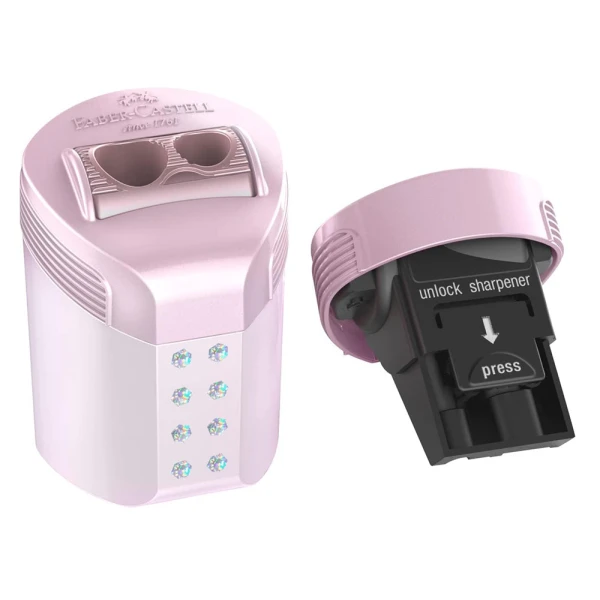 FABER-CASTELL ROLL-ON DOUBLE SHARPENER METALLIC COLOURS COSMIC - 3 COLOURS