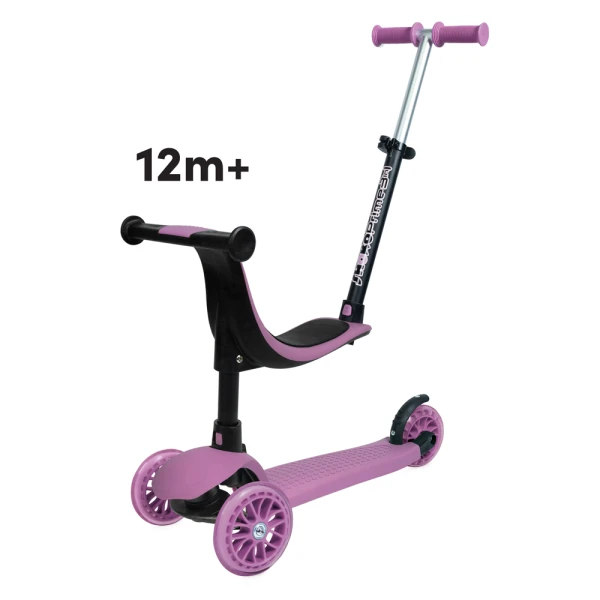 SHOKO KIDS SCOOTER CONVERTIBLE 3 IN 1 PINK FOR AGES 12+ MONTHS