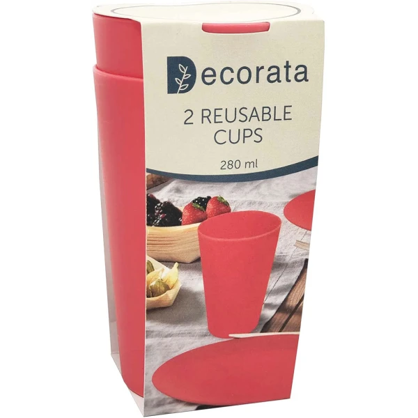 REUSABLE CUPS 280ml 2 pcs RED