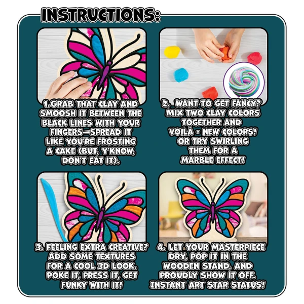 SPLAT PLANET MESS-FREE PAINT KIT WITH CLAY BUTTERFLIES