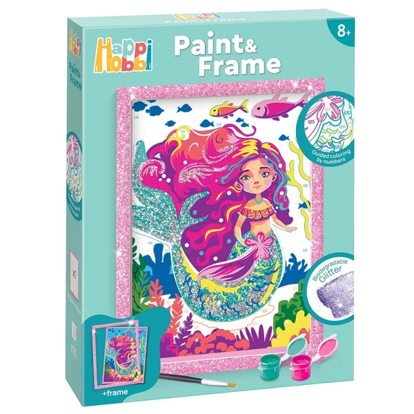 HAPPIHOBBI PAINT & FRAME PAINT BY NUMBERS MYTHICAL MERMAID