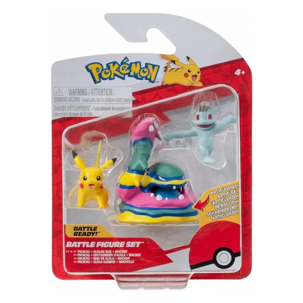 POKEMON W19 ΣΕΤ 3 ΦΙΓΟΥΡΕΣ ΜΑΧΗΣ - MACHOP, PIKACHU, ALOLAN MUK