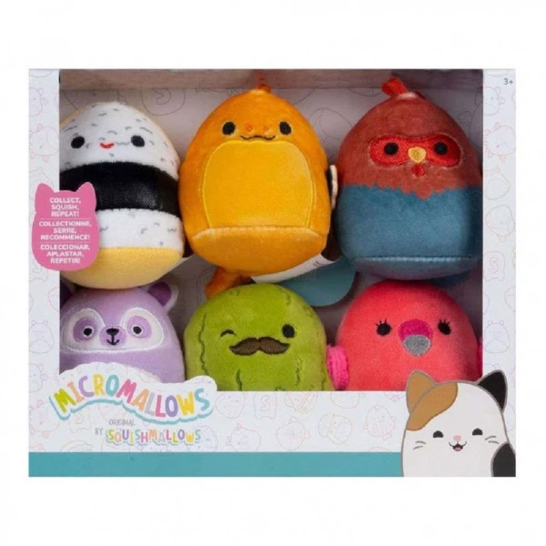 MICROMALLOWS - SET 6 PLUSH 6cm SQUISHMALLOWS W2