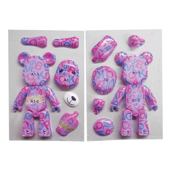 3D STICKER PUZZLE 24 pcs BEARS - 4 DESIGNS