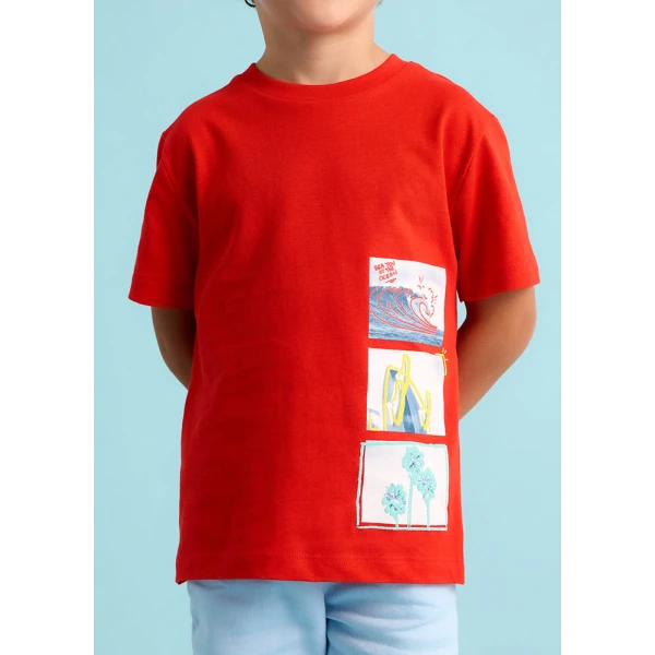 MAYORAL BLOUSE SHORT SLEEVES WAVES RED 