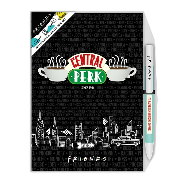 FRIENDS SET NOTEBOOK & QUOTE PEN CENTRAL PERK