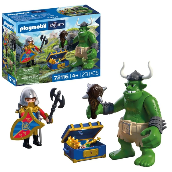 PLAYMOBIL KNIGHTS TROLL WITH LION KNIGHT TREASURE