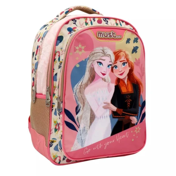 MUST SCHOOL BACKPACK 32X18X43 cm 3 CASES FROZEN 2 GO WITH YOUR HEART