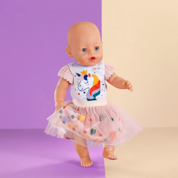 ZAPF CREATION BABY BORN DRESS UNICORN 43 cm