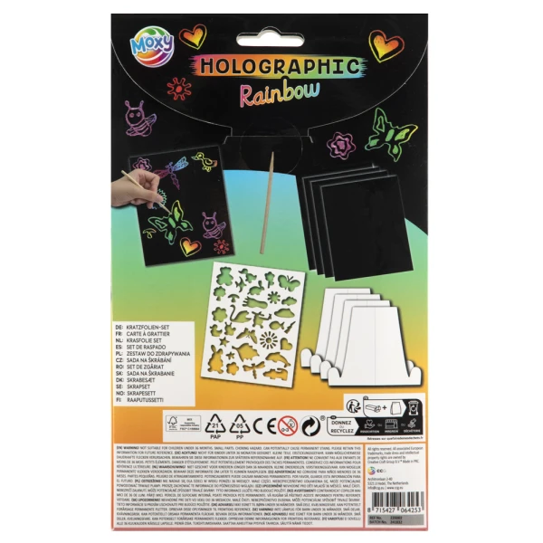 SCRATCH PAPER A5 GLITTER/RAINBOW - 2 DESIGNS