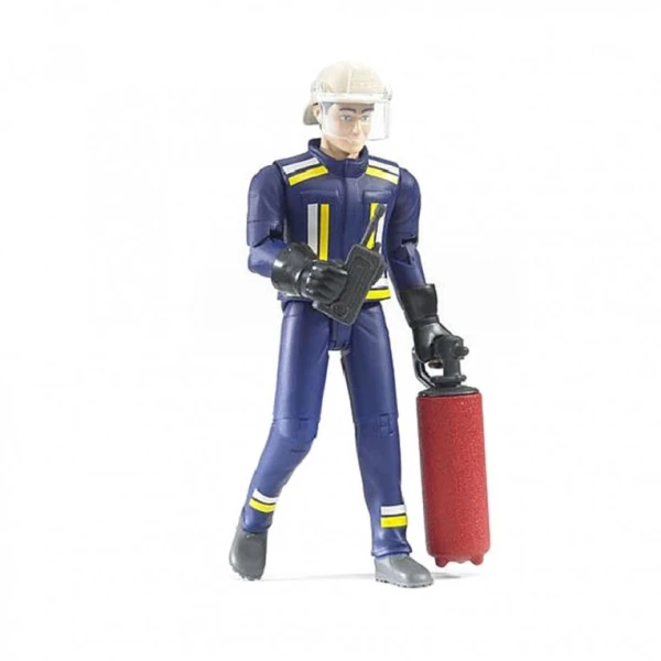 BRUDER MALE FIREFIGHTER WITH FIRE EXTINGUISHER 